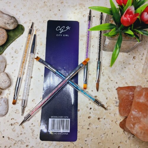 SET DE PINCELES MIX DOBLE PUNTA DOTING 6 PCS CITY GIRL