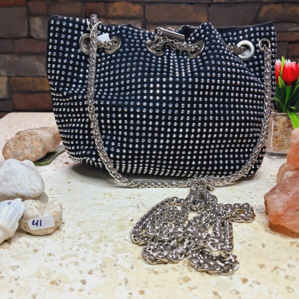 BOLSO DE GALA CON STRAS NEGRO # 41