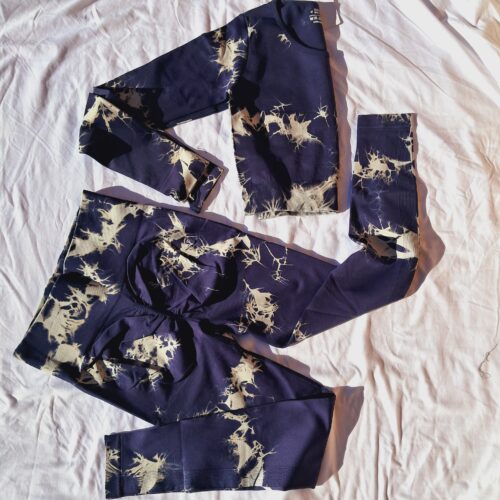 CONJUNTO MANGAS LARGAS AZUL CON BLANCO TALLE M  A227E ZETA BEAUTY