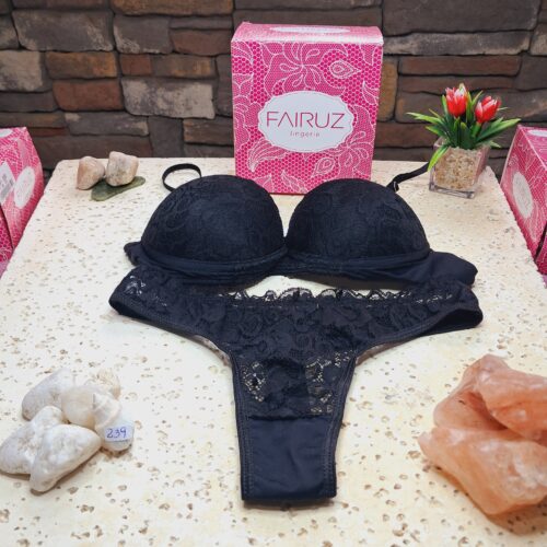 LENCERIA CONJUNTO LESS NEGRO 239 TALLE 85 FAIRUZ