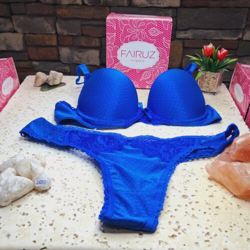 LENCERIA CONJUNTO LESS AZUL 2055 TALLE 90 FAIRUZ