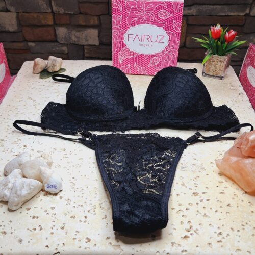 LENCERIA CONJUNTO LESS NEGRO 2030 TALLE 85 FAIRUZ