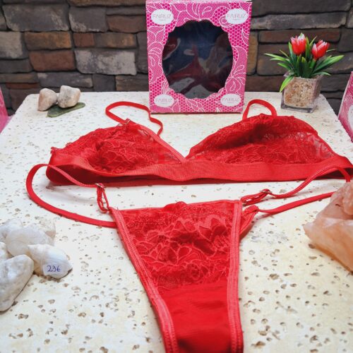 LENCERIA CONJUNTO LESS ROJO 236 TALLE 100 FAIRUZ