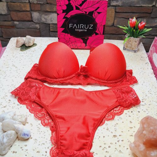 LENCERIA CONJUNTO ROJO VEDETINA 2046 / TALLE 85 FAIRUZ LENCERIA