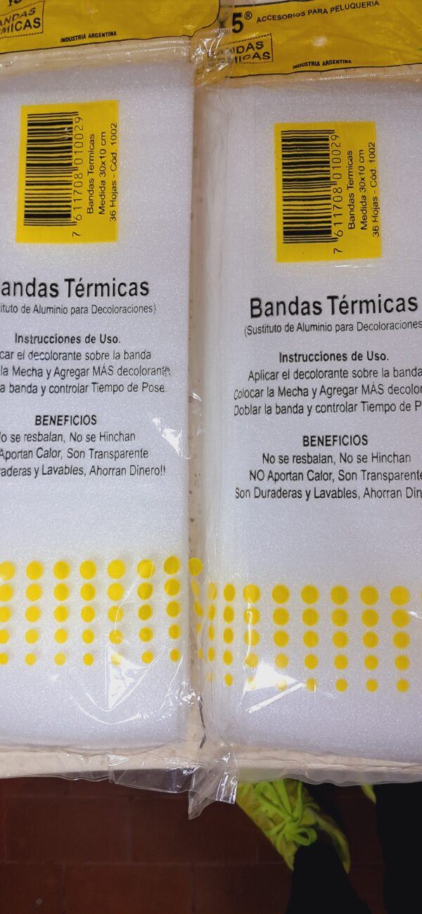 BANDAS TERMICAS 36 HOJAS 30X10 CM