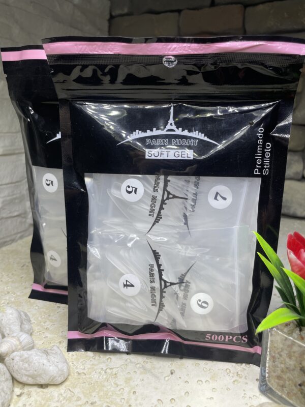 BOLSA SOFT GEL PRELIMADO STILLETO 500 PCS PARIS NIGHT
