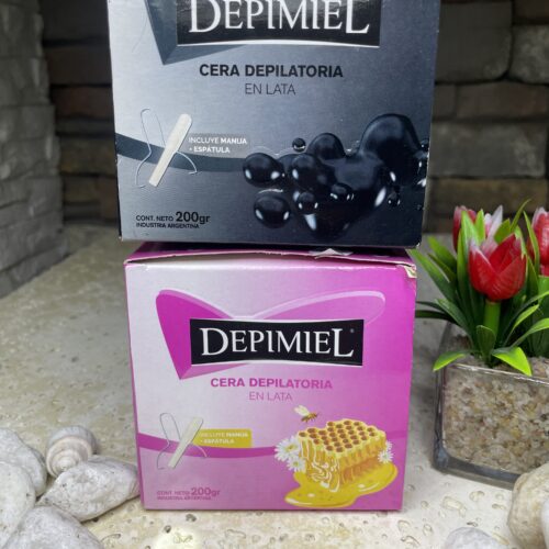 SERA DEPILATORIA EN LATA COLOR NEGRA 200 GS DEPIMIEL